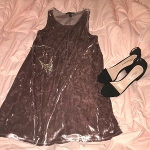 Rose gold velvet dress